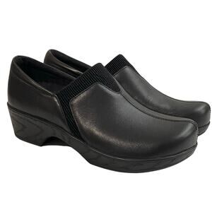Klogs Women's Salem Clogs Work Shoes Leather Platform Slip Resistant 7.5 M Black